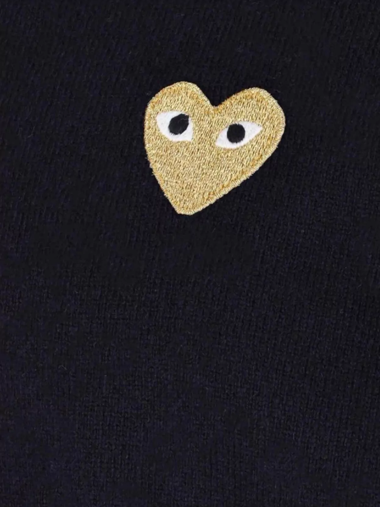 Comme Des Garçons Play Embroidered Crewneck With Ribbed Cuffs And Hem