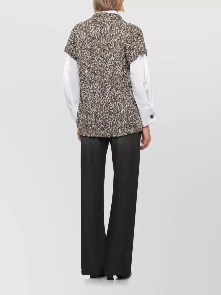D.exterior Cable-Knit Wool Cardigan