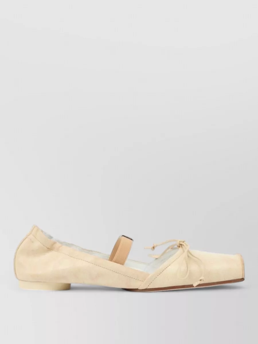 Mm6 Maison Margiela Leather Square Toe Ballet Flats