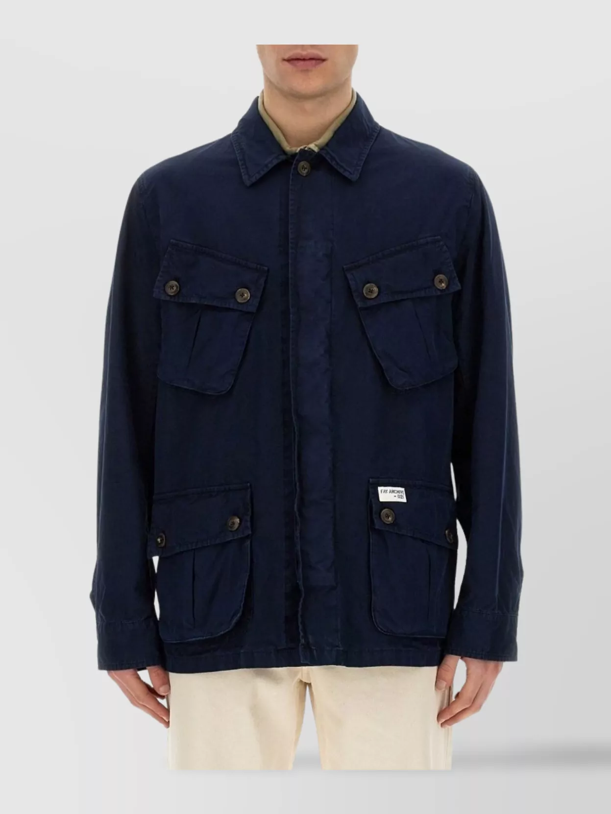 Fay Front Pockets Cotton Jacket