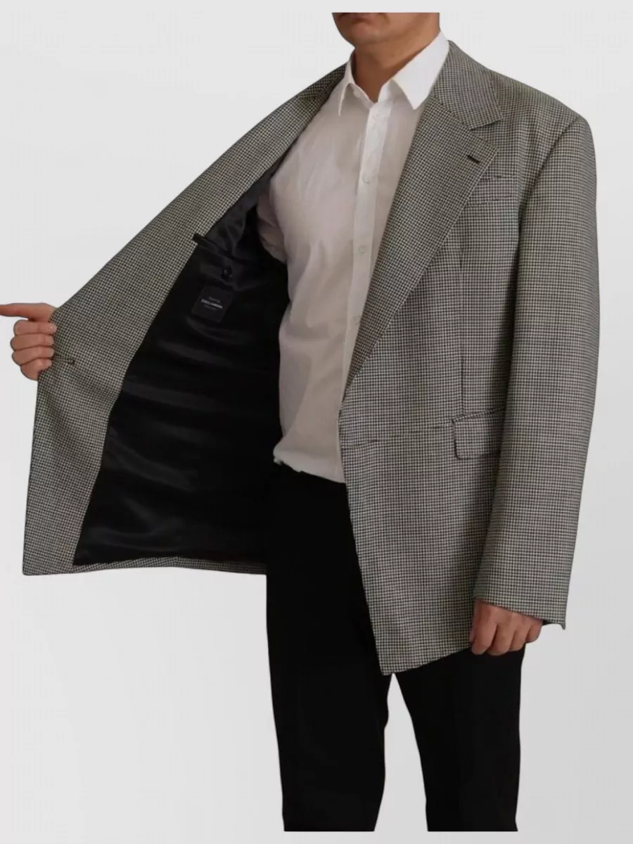 Dolce&Gabbana Virgin Wool Checked Oversized Single Breasted Blazer