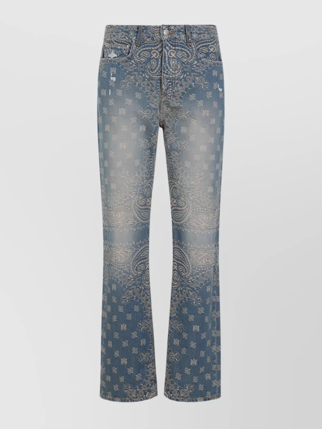 Shop Amiri Bandana Jacquard Straight Jeans