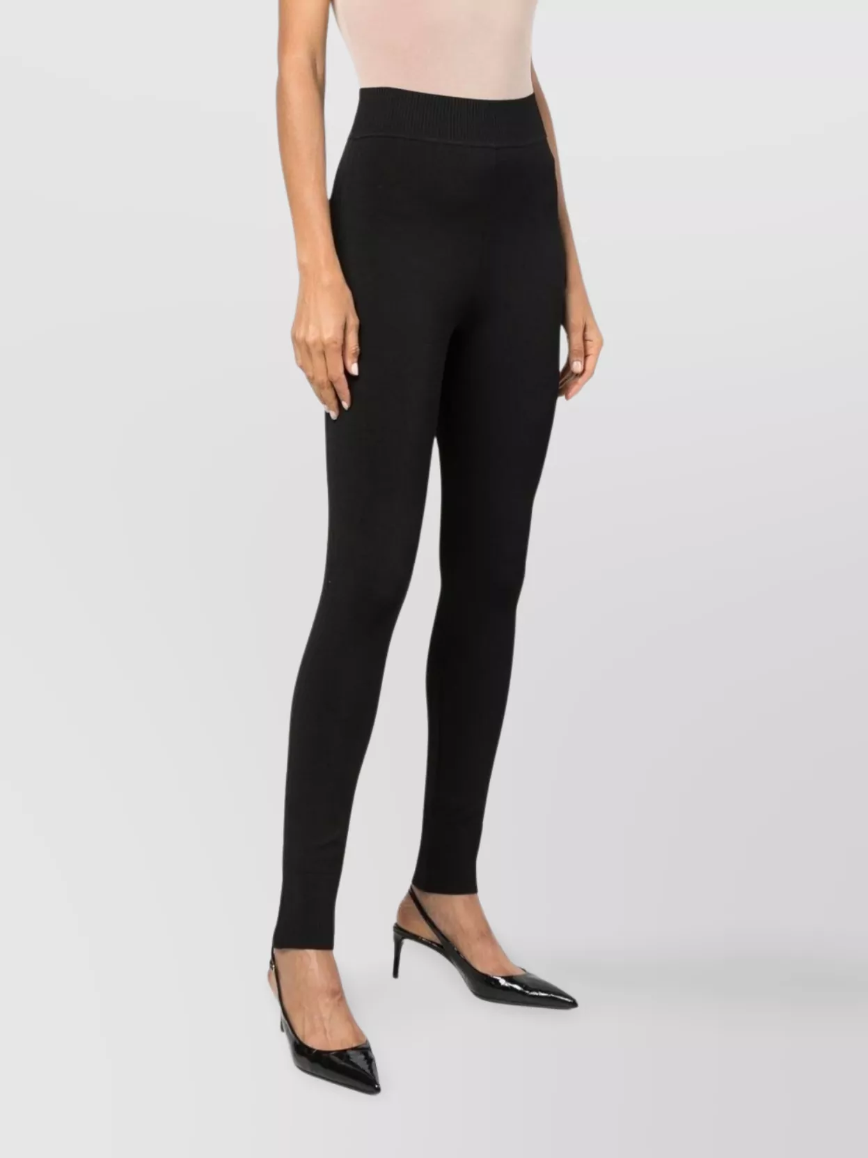 Philosophy Di Lorenzo Serafini Shiny Viscose Stretch Waistband Trousers In Black