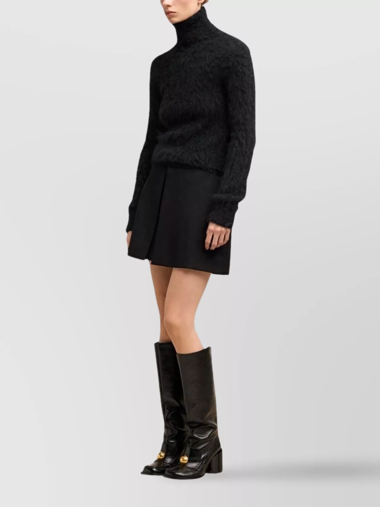 Ami Alexandre Mattiussi Ami Paris Slim Brushed Sweater Clothing In Black