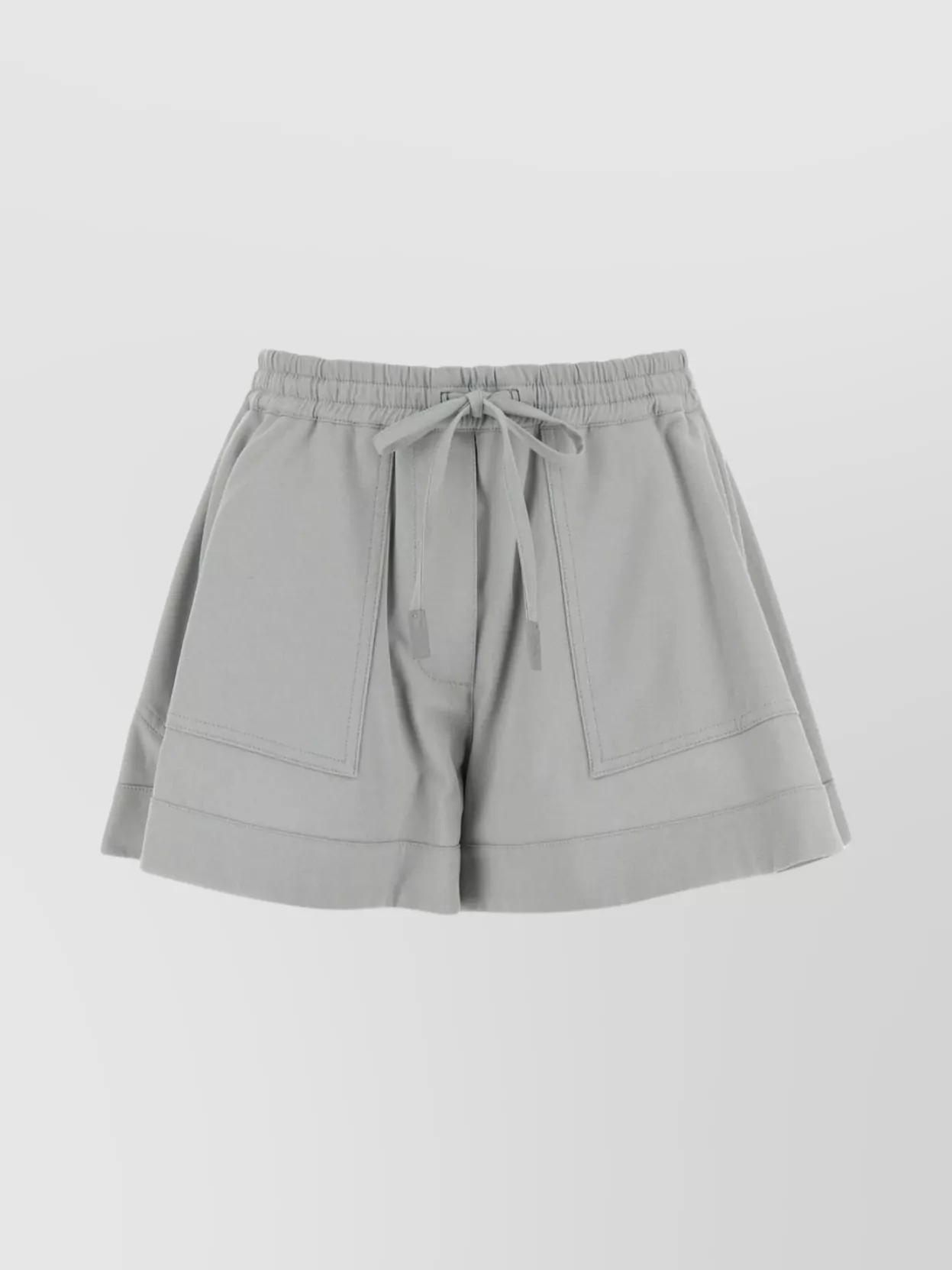 Loewe Twill Shorts With Elastic Waistband And Pockets In Gray