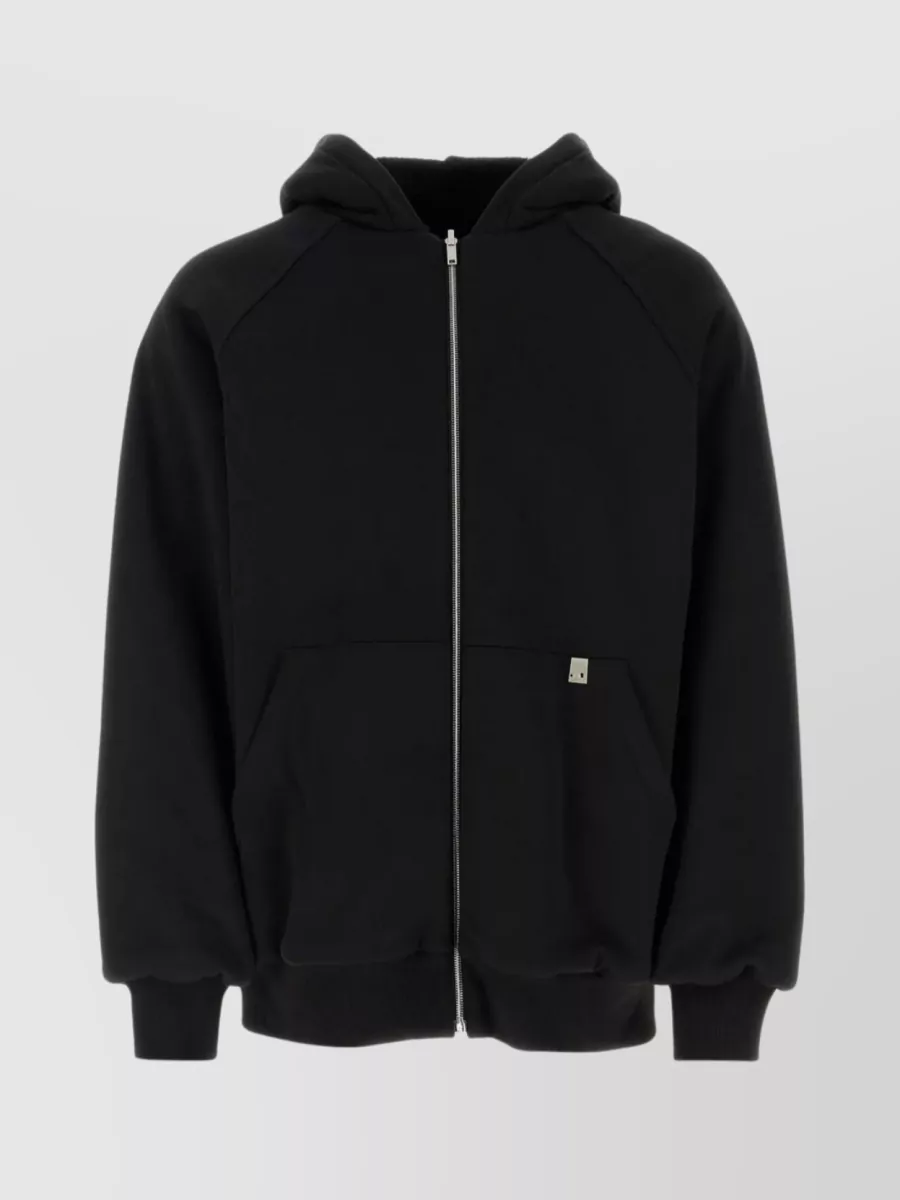 Shop Alyx Graphic Print Cotton Hooded Sweatshirt In Black
