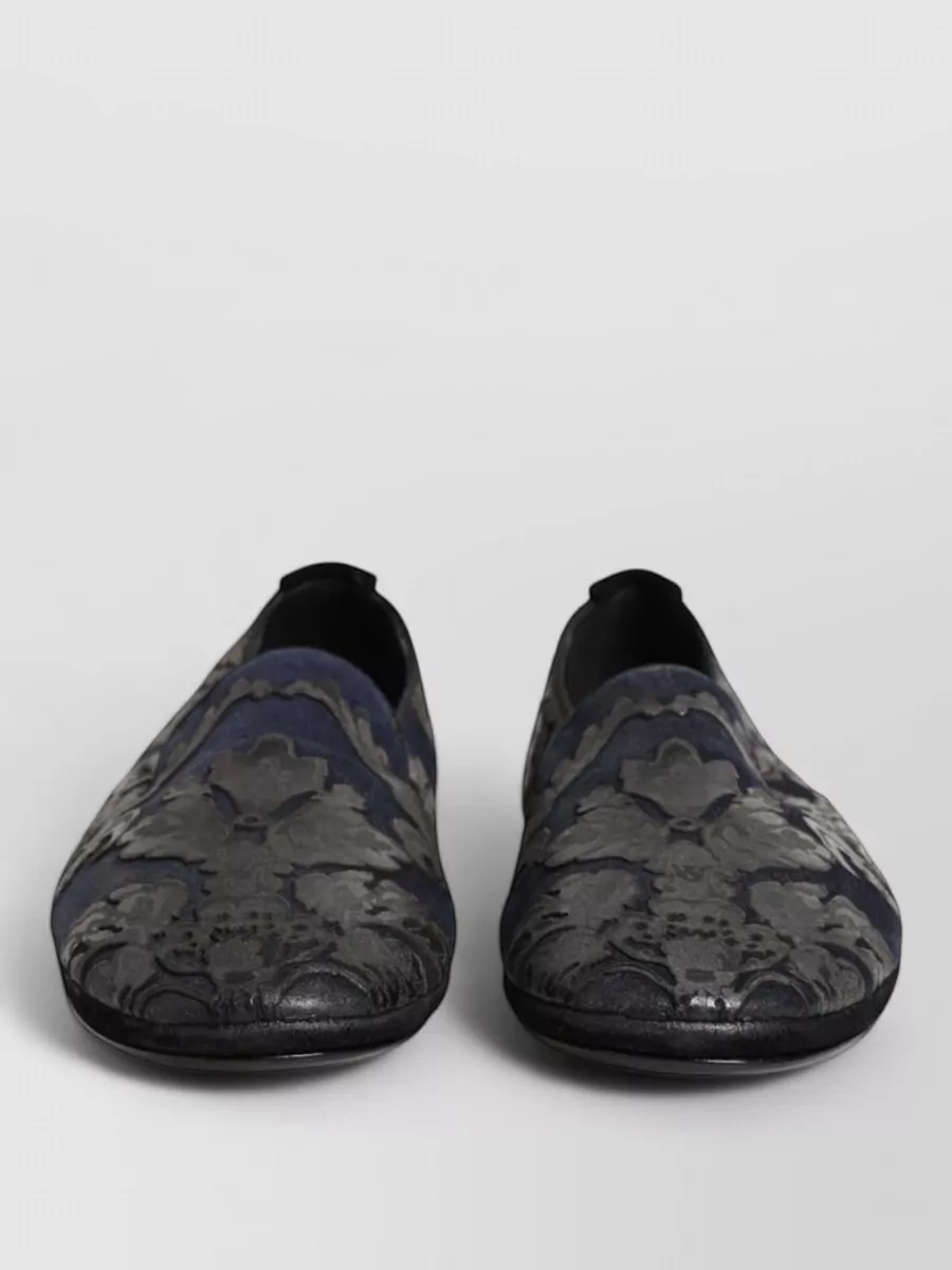 Dolce&Gabbana leather jacquard slippers
