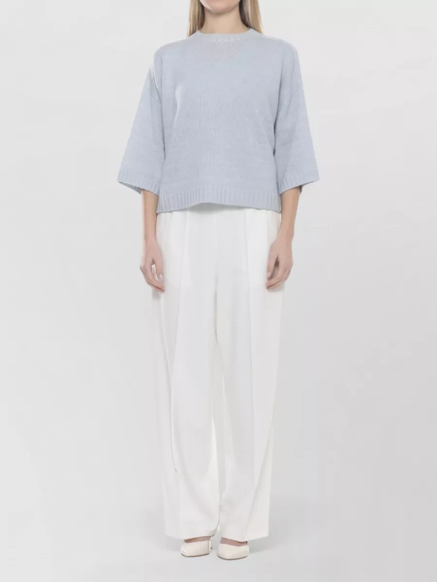 Fabiana Filippi Wool Cashmere Lurex Long-Sleeve Sweater