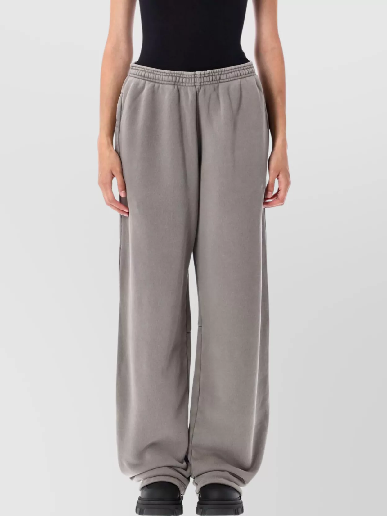 Alexander Wang Elastic Waistband Side Pockets Trousers In Gray