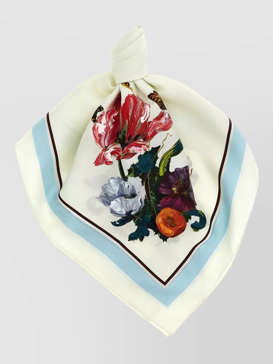 Maison Margiela floral print silk scarf