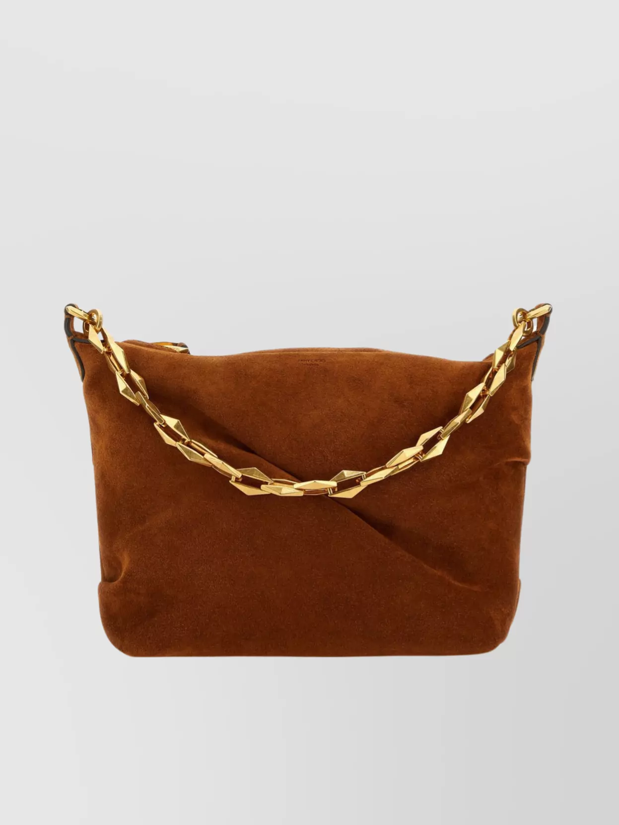 Shop Jimmy Choo Diamond Pattern Soft Shoulder Bag In Brown