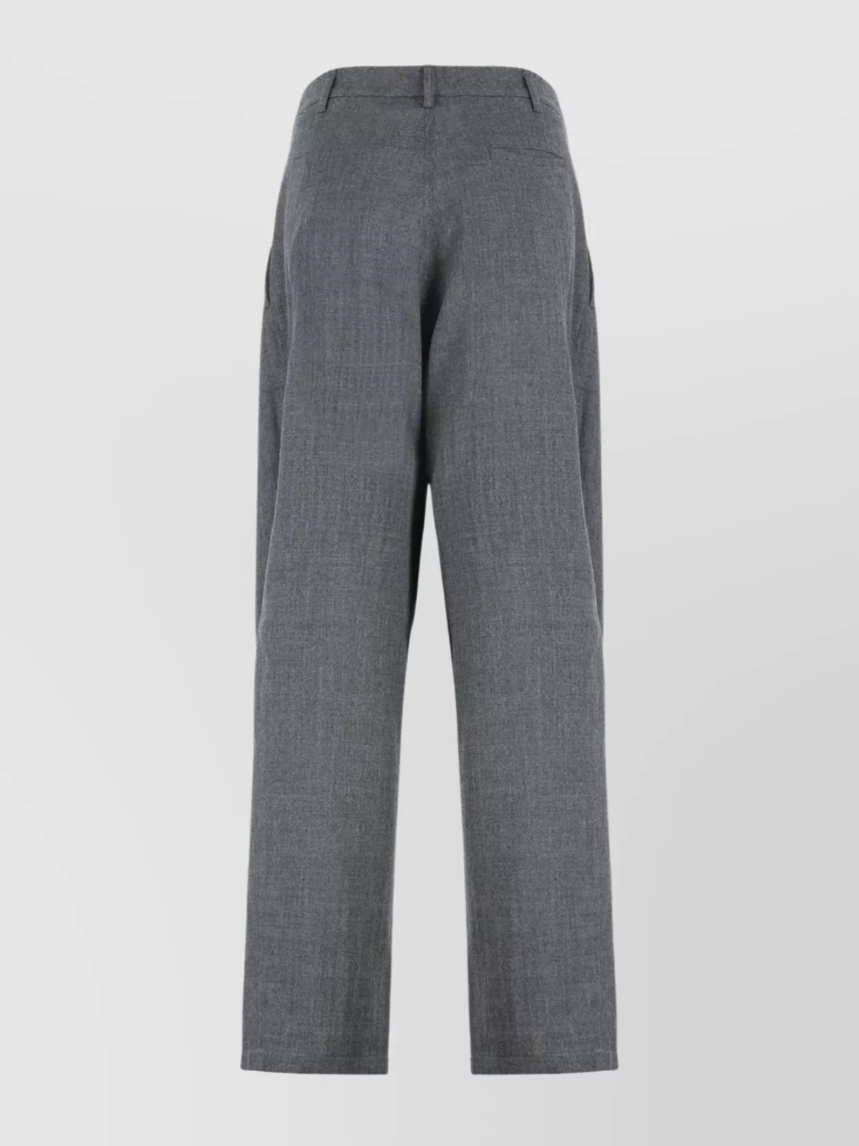 Darkpark Relaxed Fit Wool Trousers With Pleated Front In Gray