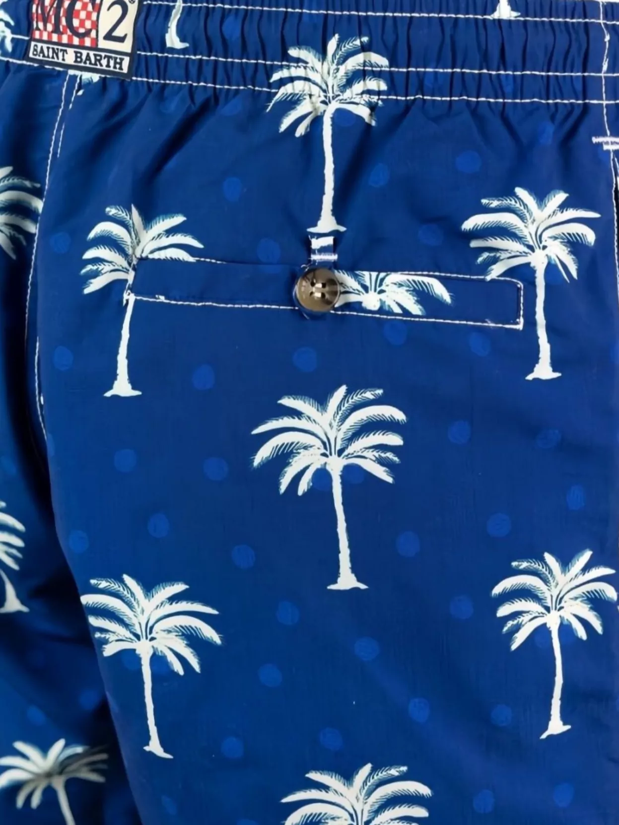 Mc2 Saint Barth Palm Tree Print Swimsuit With Back Pocket