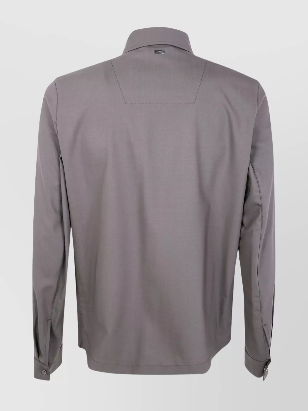 Herno Long Sleeve Jacket With Collared Neck And Pocket In Gray