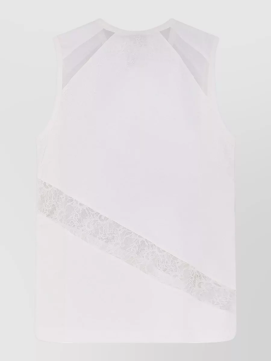 Pinko Cotton Lace-Insert Tank Top