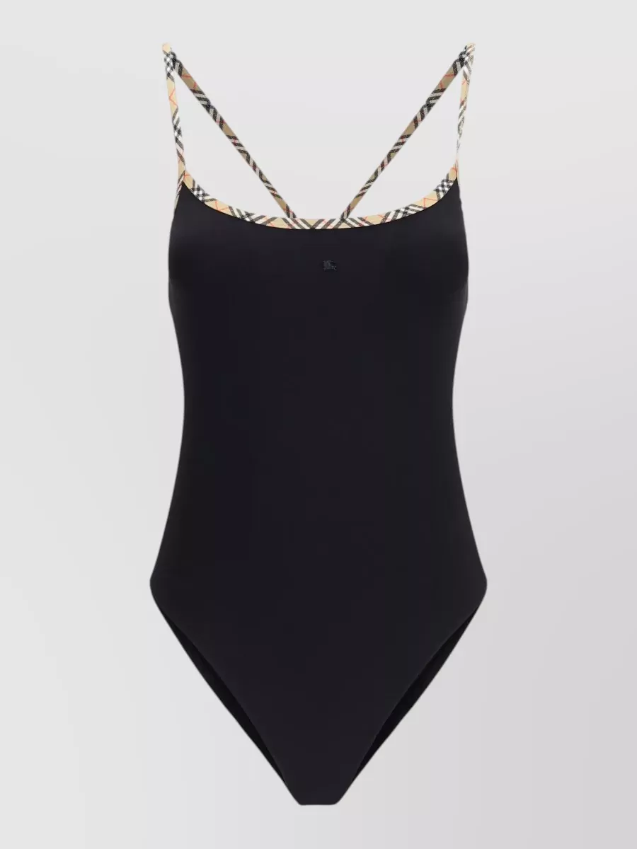 Burberry check trim swimsuit