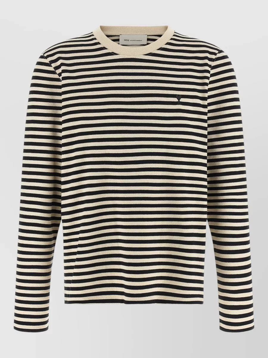 Ami Paris striped ribbed crew-neck long-sleeve t-shirt