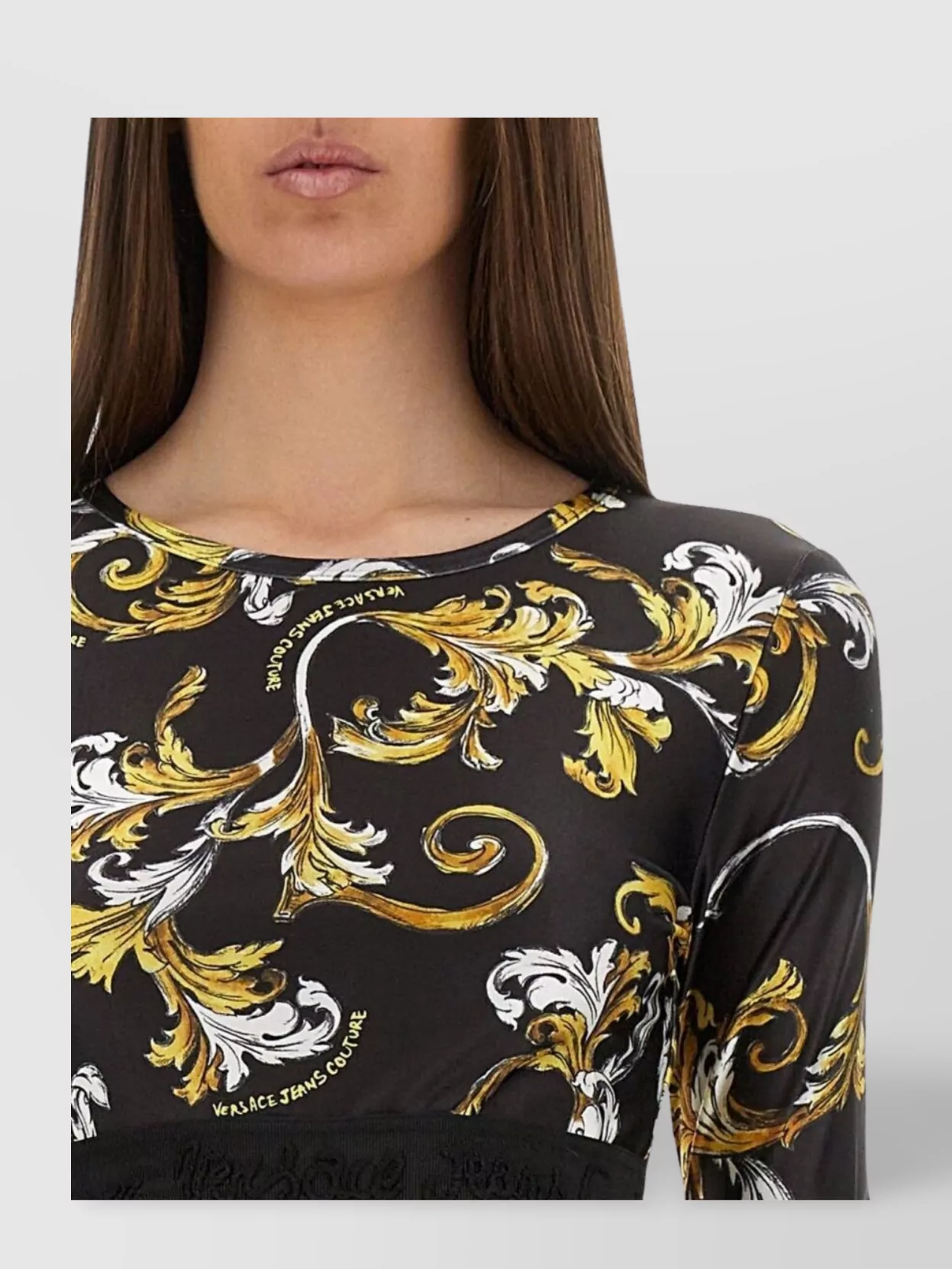 Versace Jeans Couture Outline Baroque Short Top In Multi