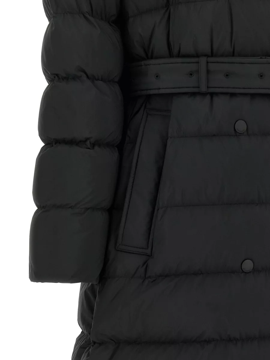 Burberry Down Quilted Belted Double-Breasted Long Puffer Coat