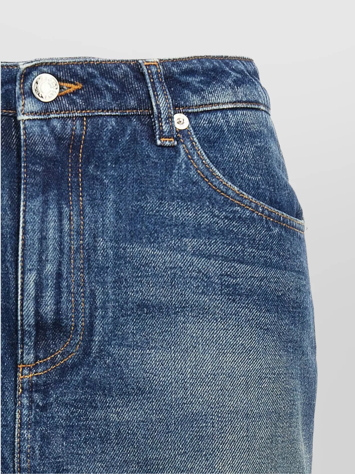Shop Dolce & Gabbana Mini Denim Skirt Frayed Hem