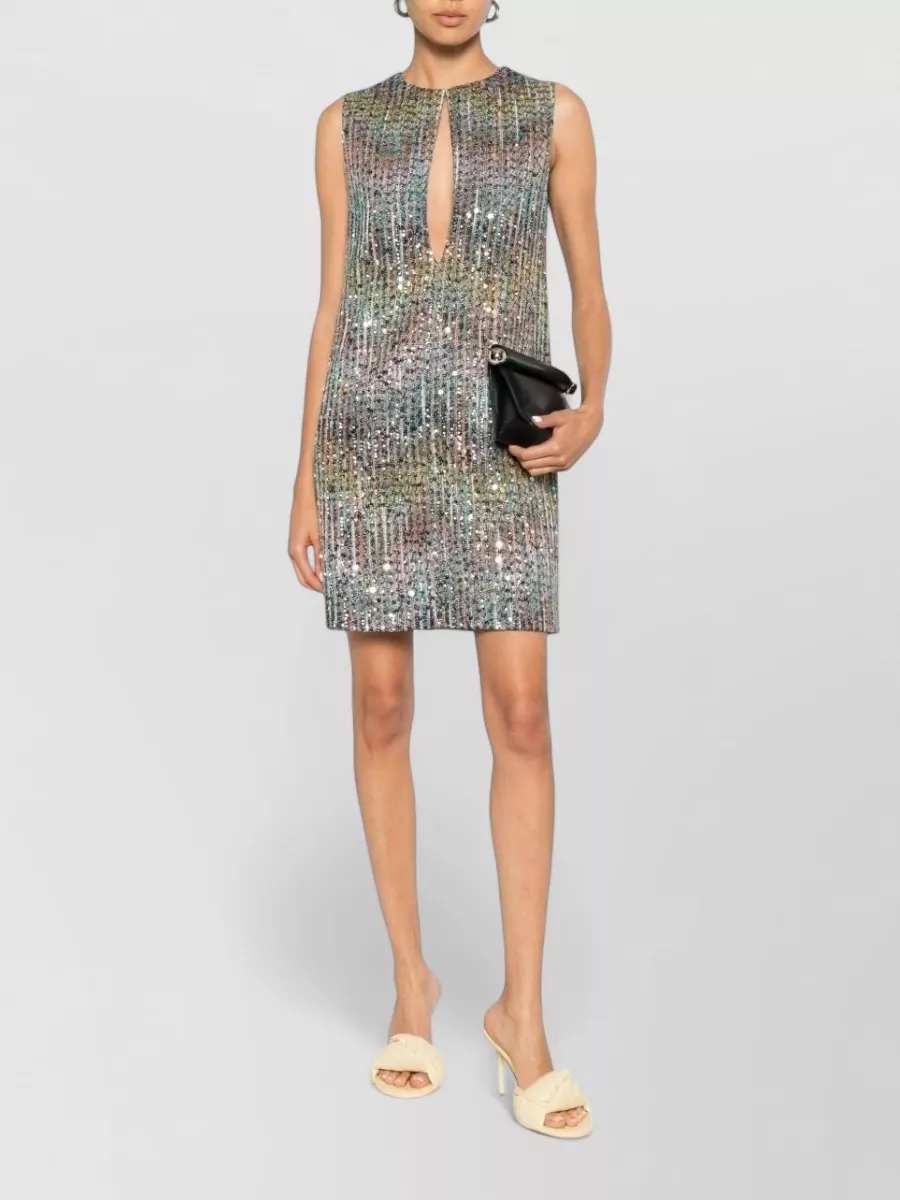 Missoni Metallic Sleeveless Cutout Mini Dress