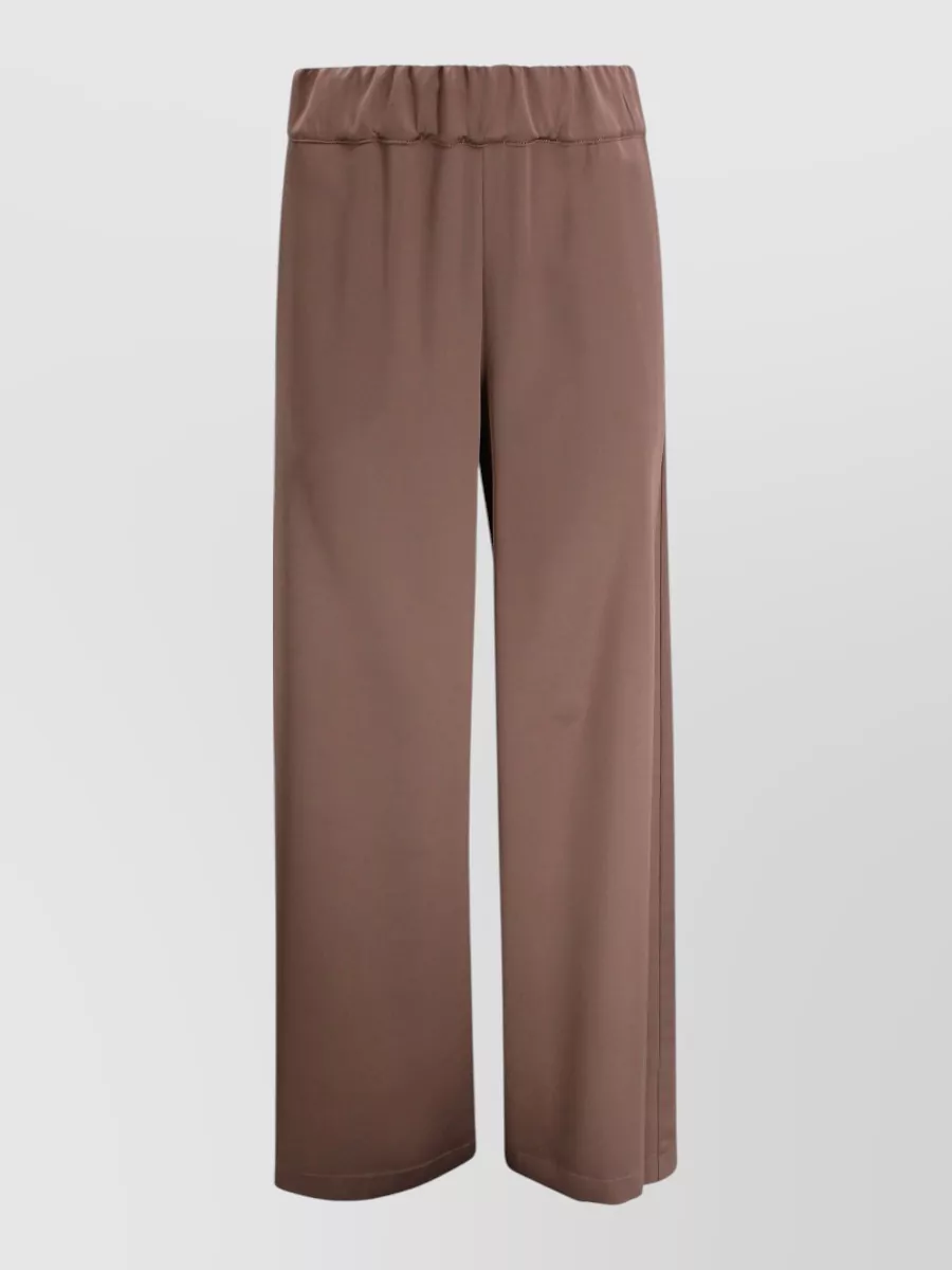 D.exterior satin wide-leg trousers
