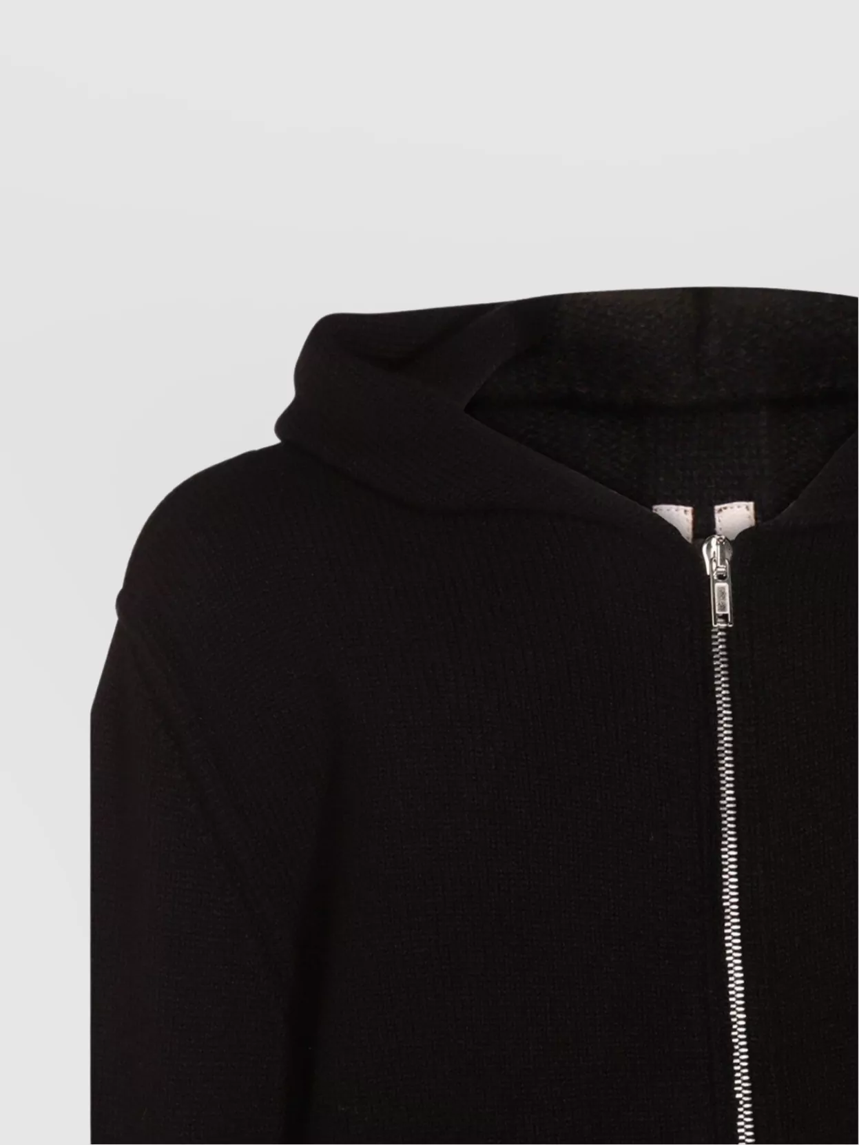 Rick Owens Hooded Crewneck Sweater Ribbed Texture