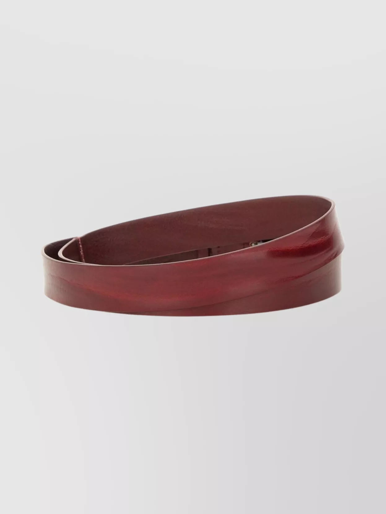 Max Mara Adjustable Leather Belt Metal Buckle In Red