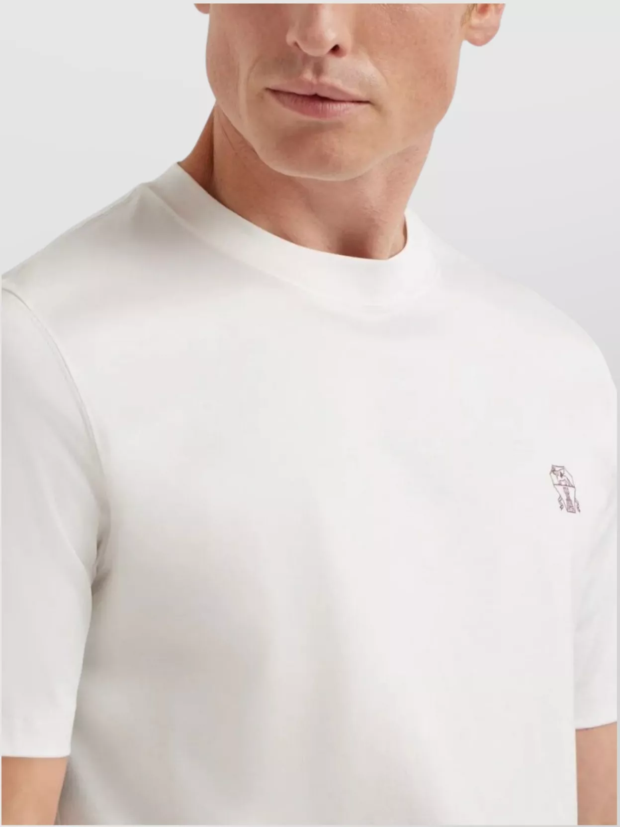Brunello Cucinelli Crewneck T-shirt With Straight Hem And Soft Fabric In White