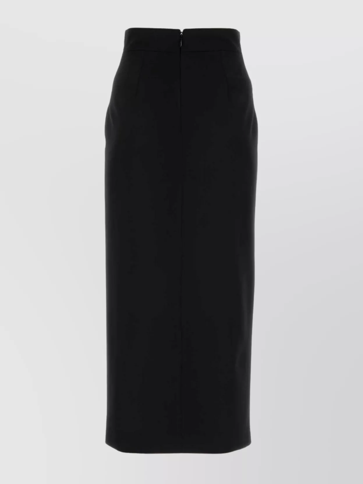 Shop Alexander Mcqueen Twill Skirt With High Waist And Back Slit In Black