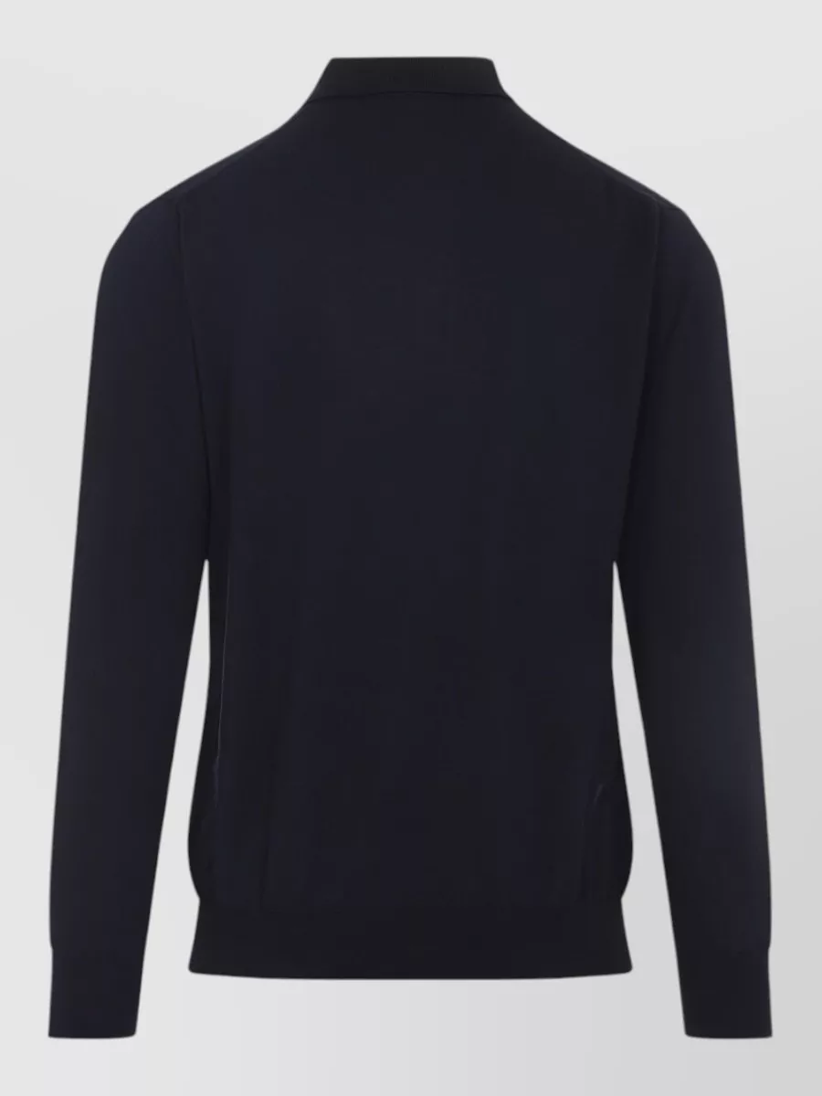 Kiton Cotton Long-Sleeve Polo Shirt
