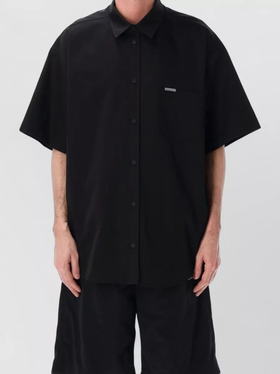 Balenciaga short-sleeve relaxed-fit workwear shirt