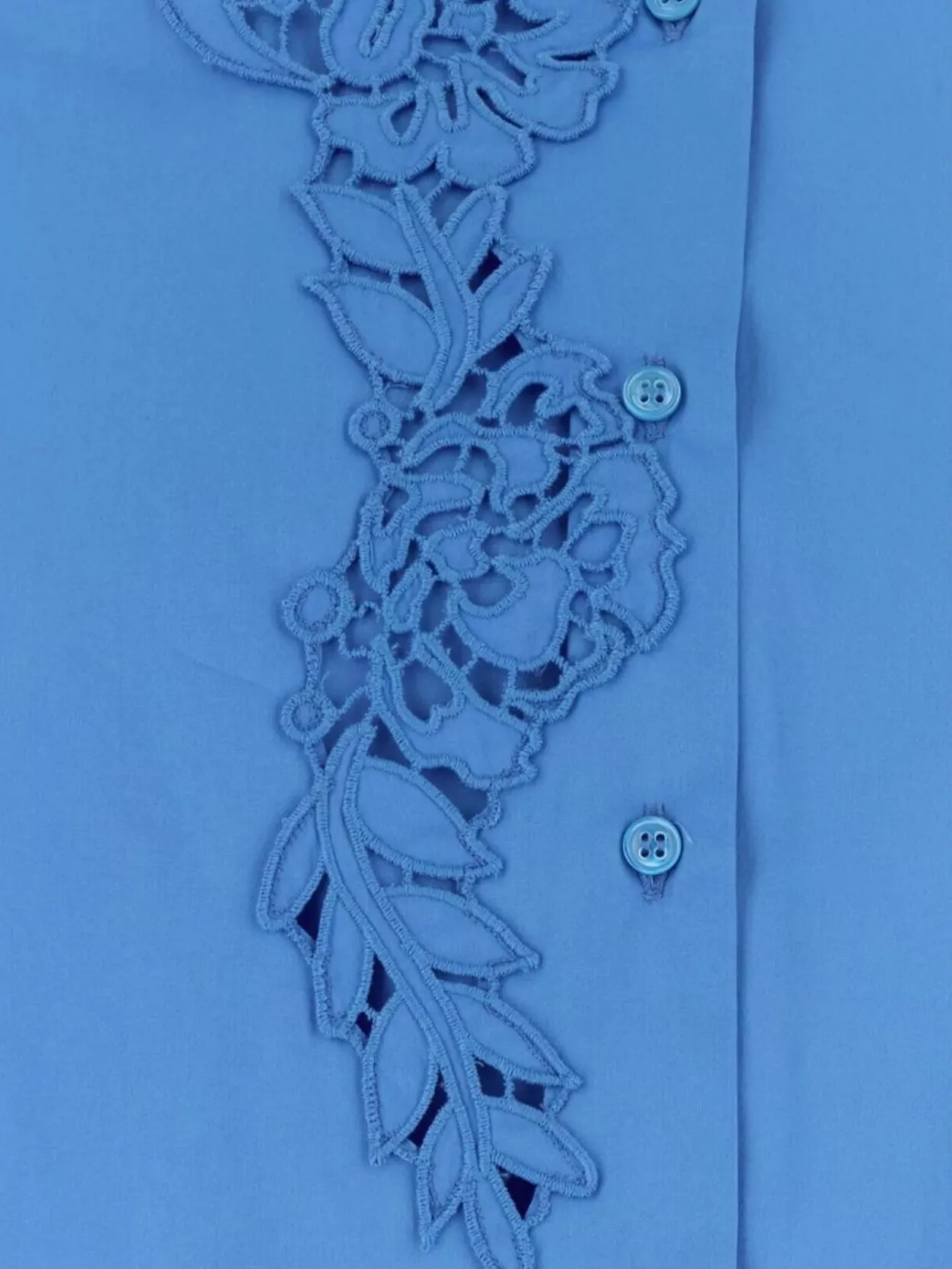 Ermanno Scervino Oversize Poplin Shirt Floral Embroidery