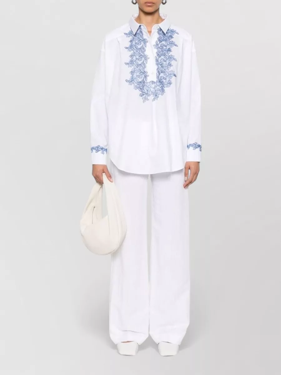 Ermanno Firenze Cotton Embroidered Blouse