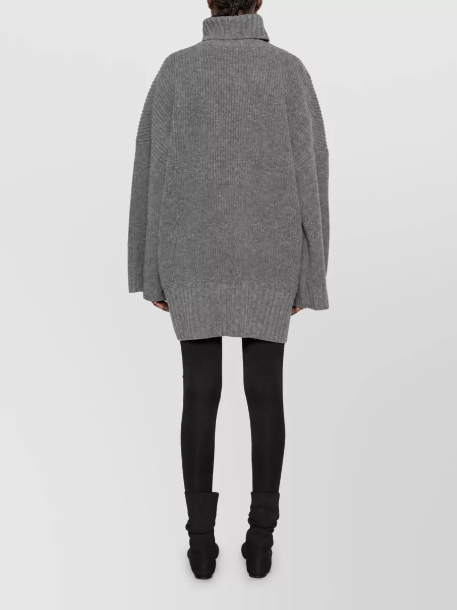 The Frankie Shop Ribbed-Knit Oversized Roll-Neck Wool Jumper