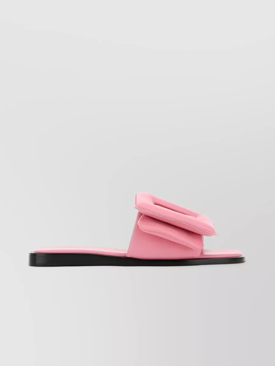 Shop Boyy Leather Sandals With Decorative Buckle Detail In Pink