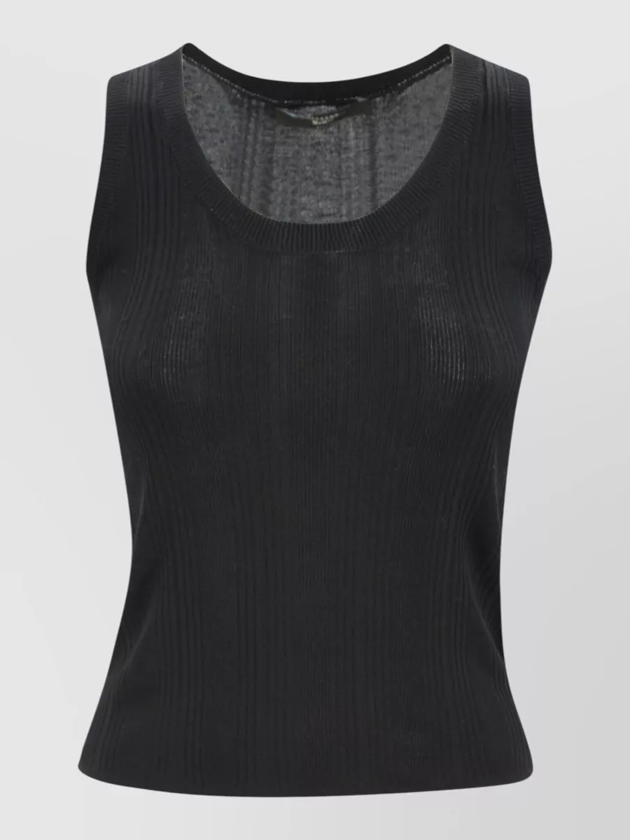 Weekend Max Mara Ribbed sleeveless cotton top