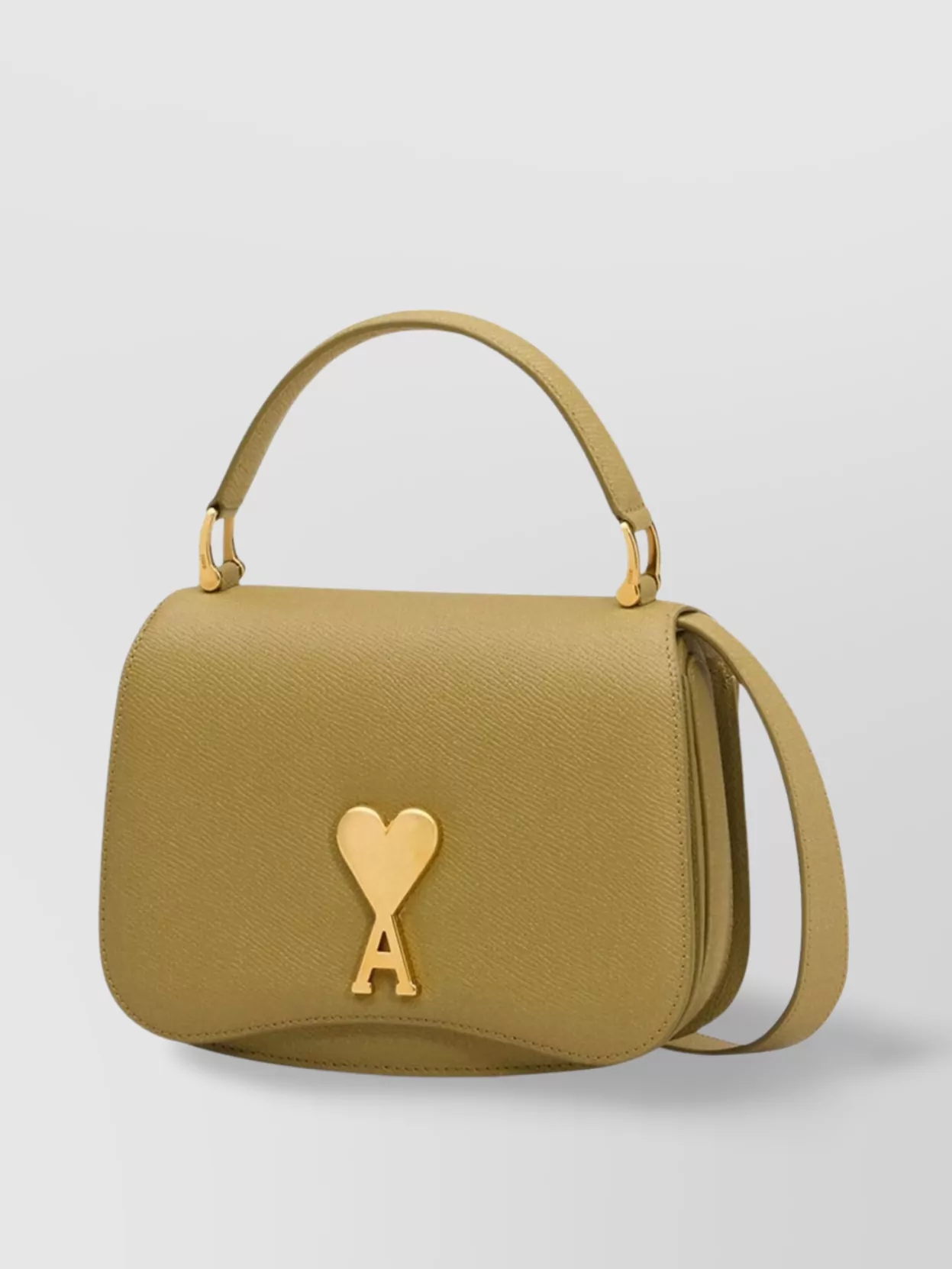 Ami Alexandre Mattiussi Ami Paris Ami De Coeur Logo Plaque Shoulder Bag In Brown