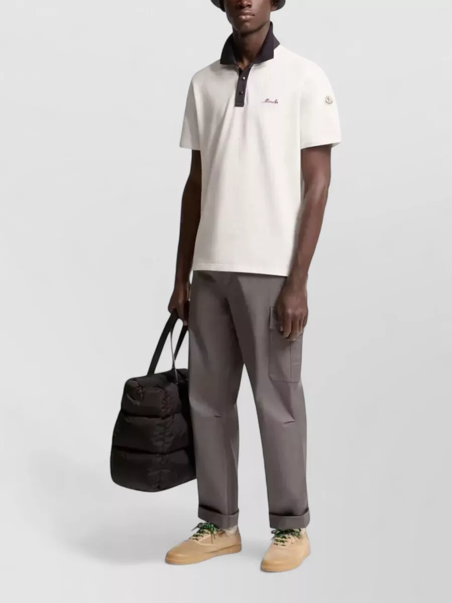 Moncler Polo Shirt Cotton Piqué Logo Embroidery