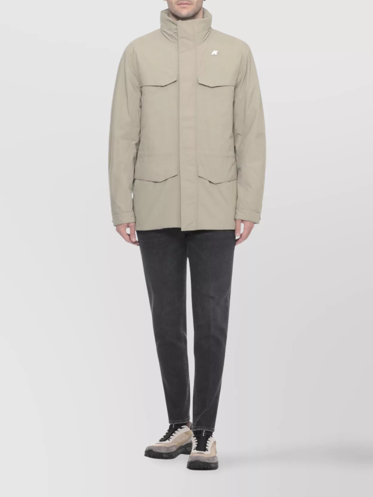 K-Way Long Down Jacket With Hood And Pockets