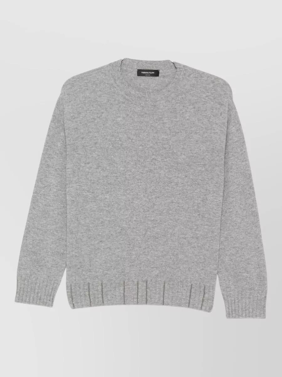 Fabiana Filippi Silk wool cashmere crewneck sweatshirt