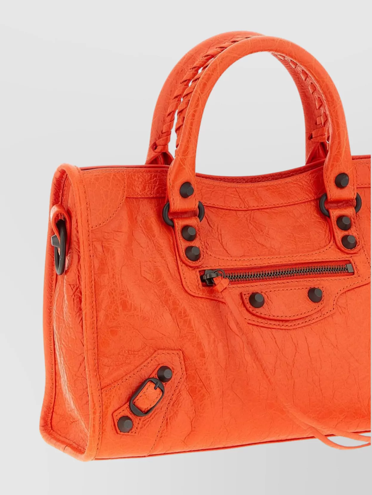 Balenciaga Textured Shoulder Bag Braided Handles