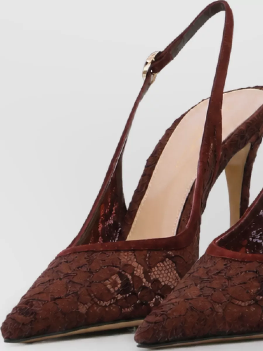 Gianvito Rossi lace slingback pumps