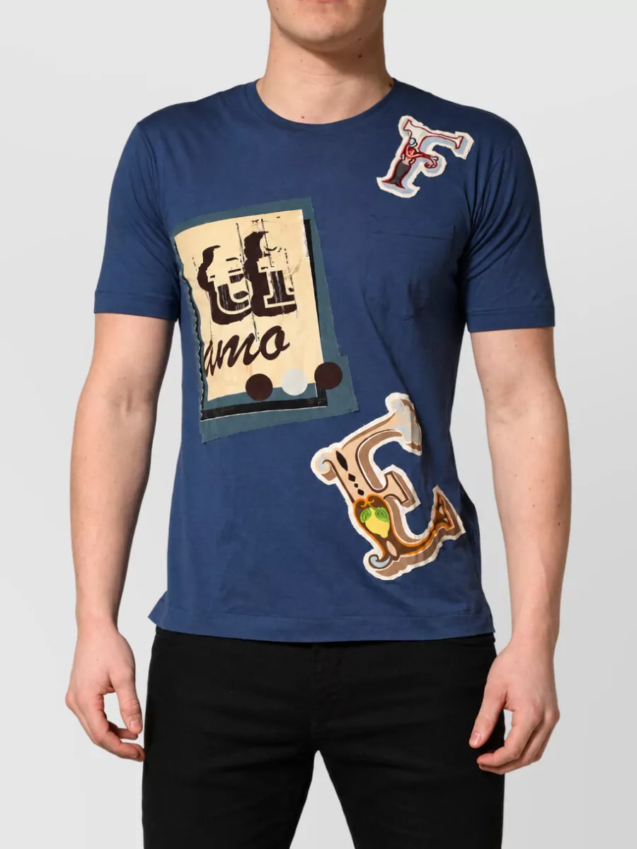 Dolce&Gabbana silk blend graphic crew neck t-shirt