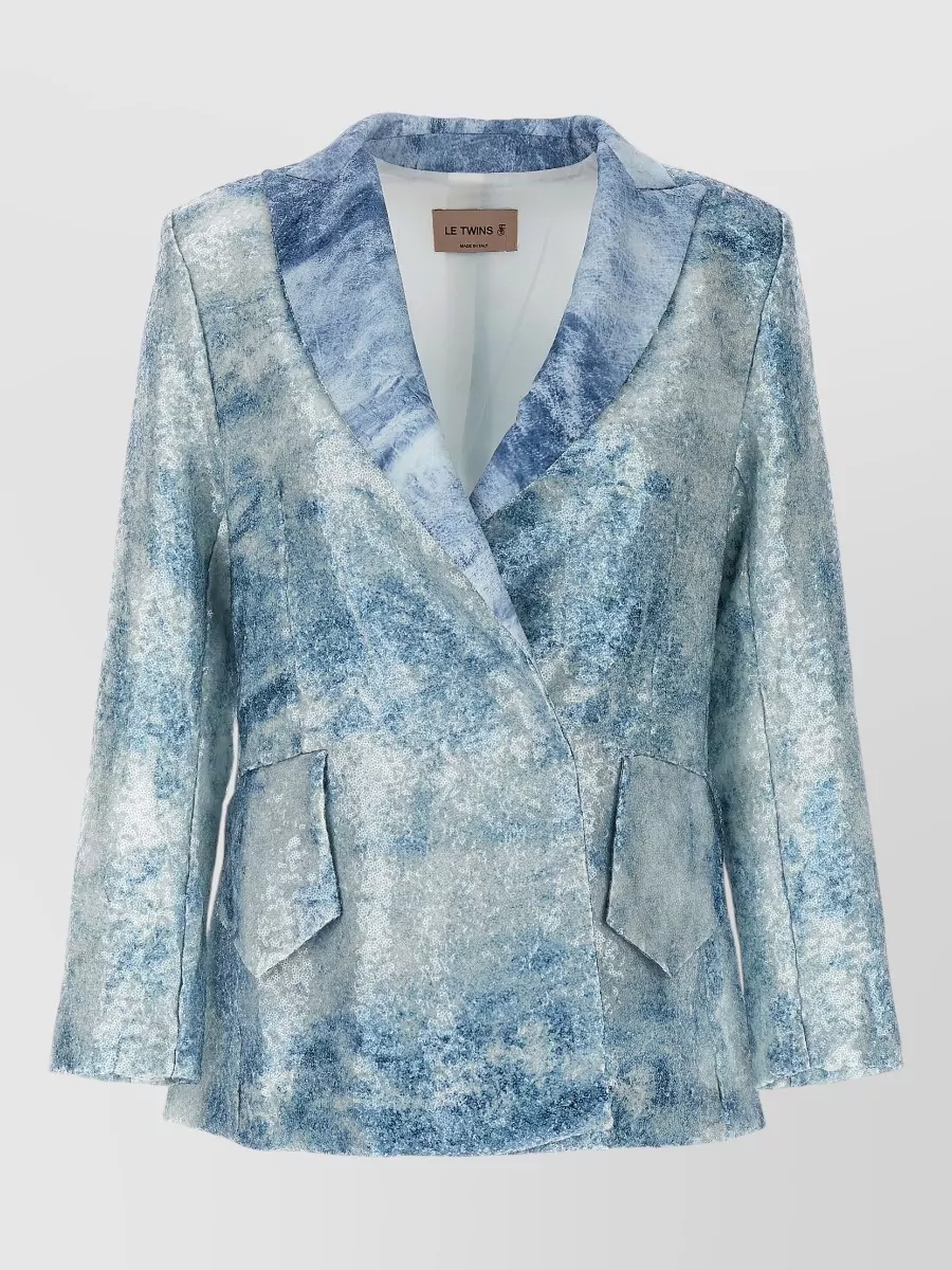 Le Twins sequined printed single-breasted blazer