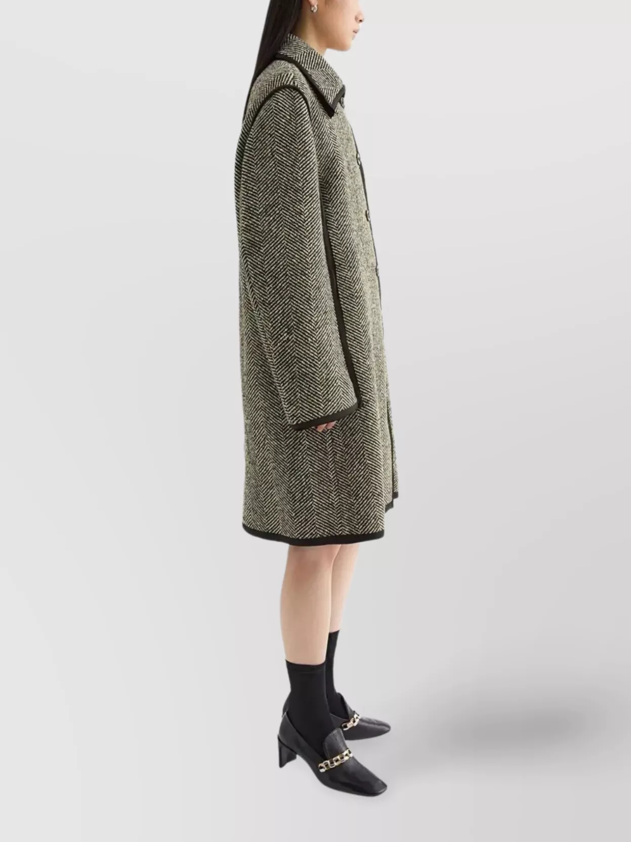 Jil Sander Herringbone Pattern Mid-Length Coat