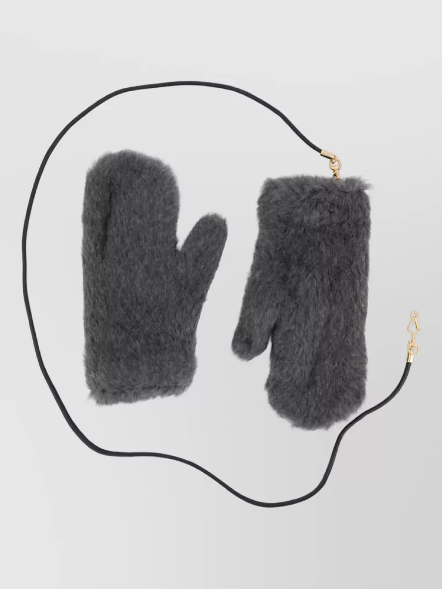 Max Mara silk teddy mittens