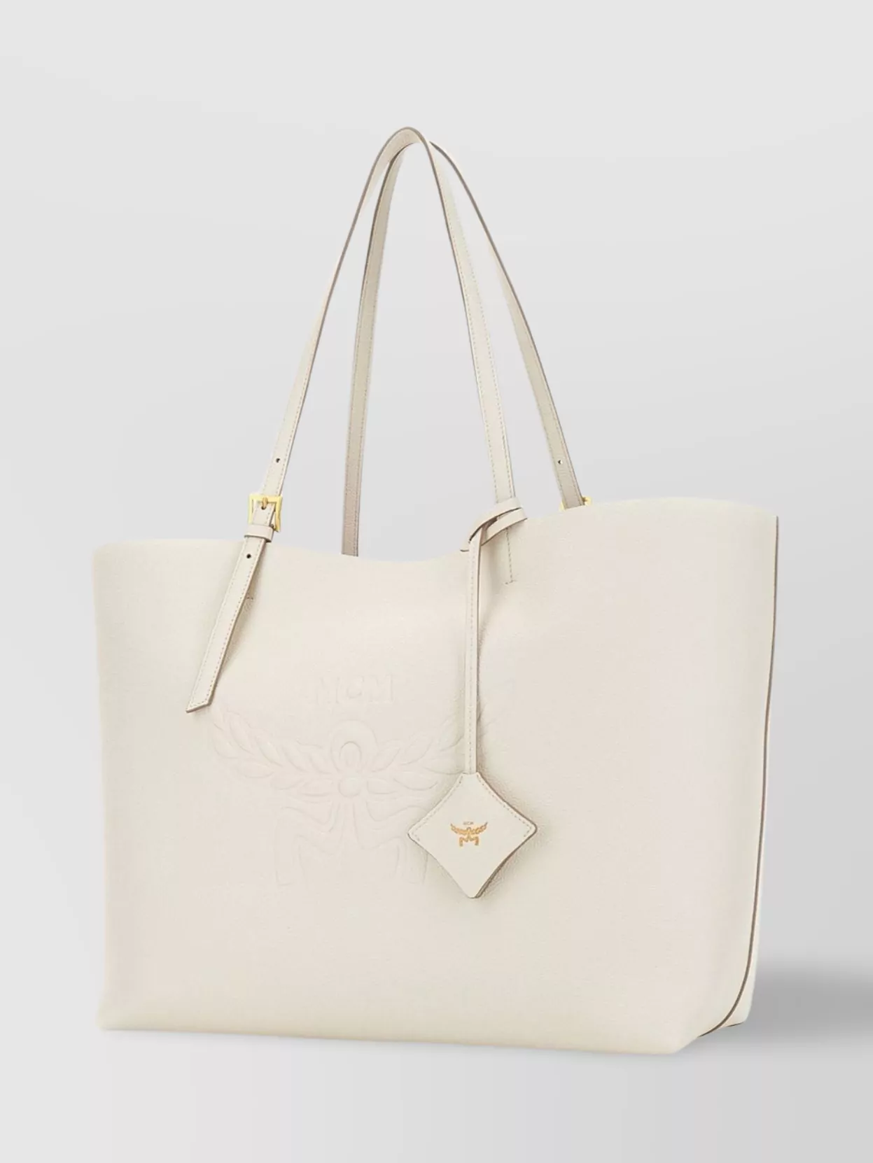 Mcm Large Pebble Leather Shopping Bag With Keyring