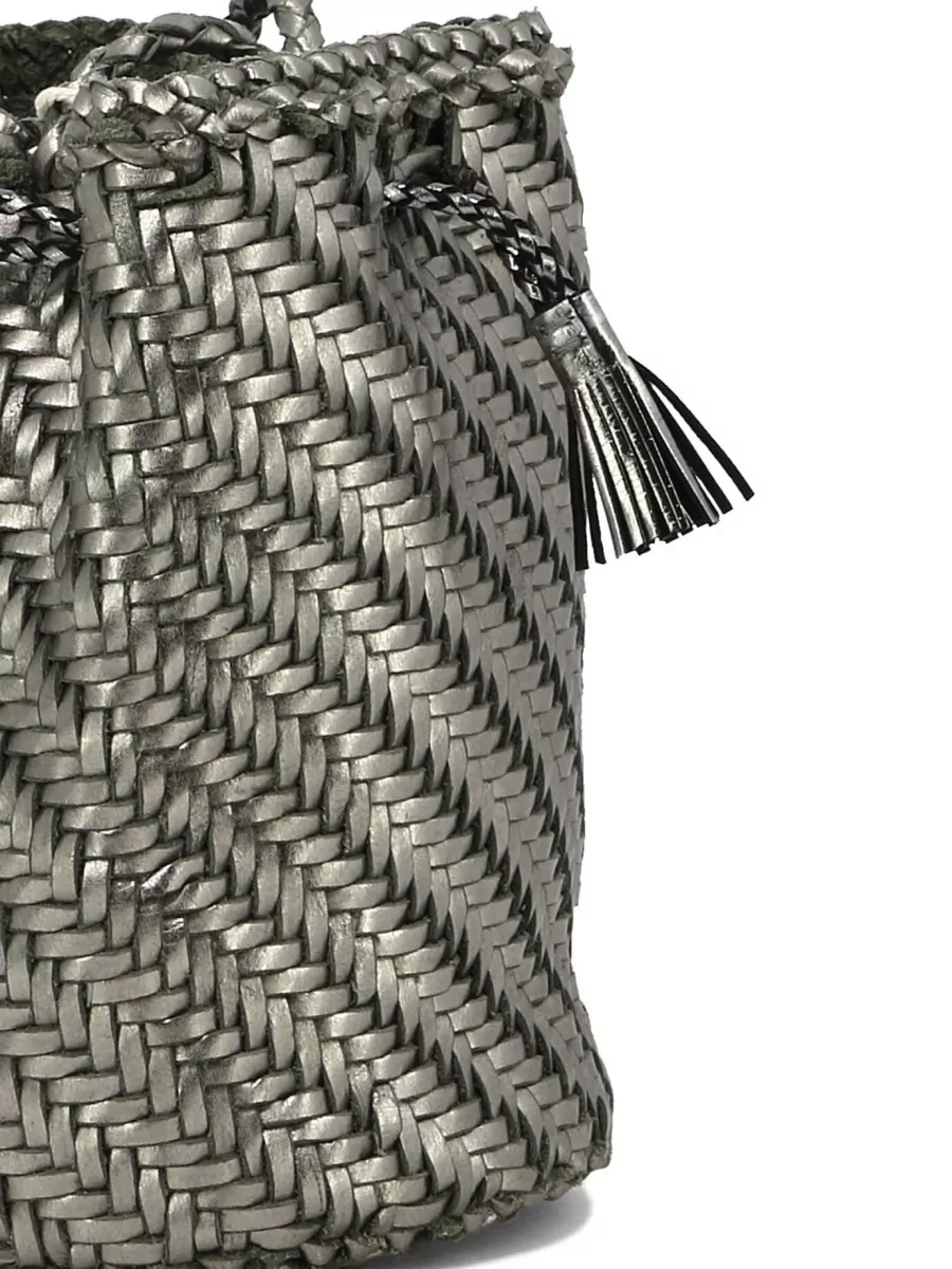 Dragon Diffusion Pompom Double Jump Mini Leather Crossbody Bag