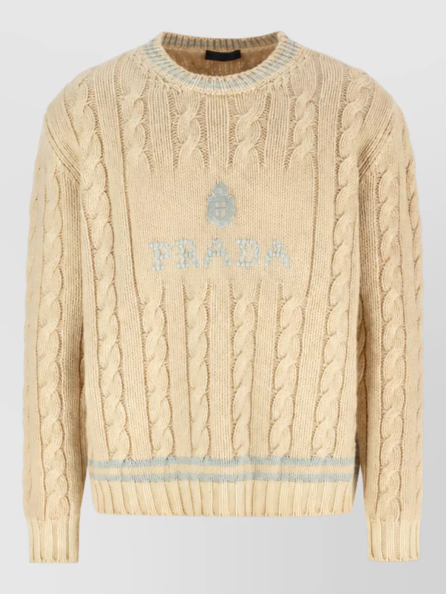 Prada cable-knit wool crewneck jumper